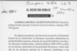 El decir sin doblez  [artículo] Luis Ernesto Cárcamo.