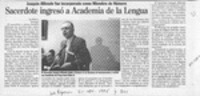 Sacerdote ingresó a Academia de la Lengua  [artículo].