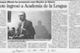 Sacerdote ingresó a Academia de la Lengua  [artículo].