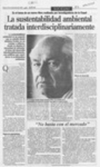 La sustentabilidad ambiental tratada interdisciplinariamente