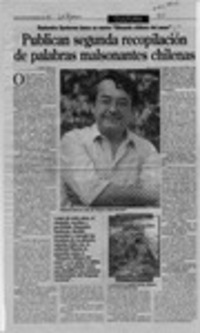 Publican segunda recopilación de palabras malsonantes chilenas  [artículo] Loreto Novoa.