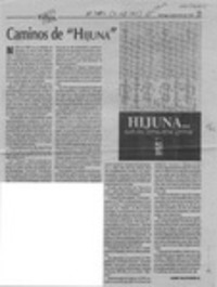 Caminos de "Hijuna"  [arTículo] Jaime Valdivieso B.
