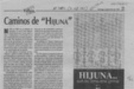 Caminos de "Hijuna"  [arTículo] Jaime Valdivieso B.