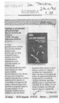 Cartas a un joven dramaturgo  [artículo] Lina Meruane.