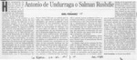 Antonio de Undurraga o Salman Rushdie  [artículo] Ariel Fernández.