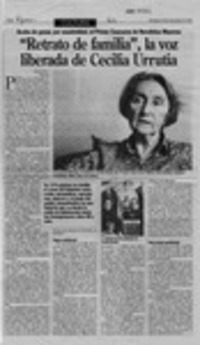 "Retrato de familia", la voz liberada de Cecilia Urrutia