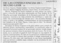 DE las consecuencias de mucho leer  [artículo] Eduardo Guerrero.