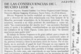 DE las consecuencias de mucho leer  [artículo] Eduardo Guerrero.