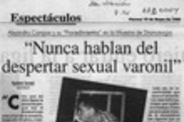 "Nunca hablan del despertar sexual varonil" (entrevista)