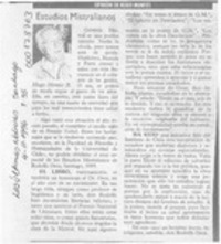 Estudios mistralianos  [artículo] Hugo Montes.