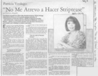 "No me atrevo a hacer striptease"  [artículo] Francisca Abogabir.