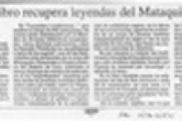 Libro recupera leyendas del Mataquito