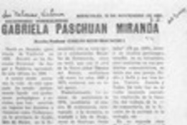 Gabriela Paschuán Miranda  [artículo] Carlos René Ibacache.