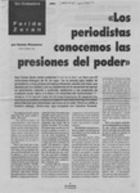 "Los periodistas conocemos las presiones del poder"  [artículo] Hernán Dinamarca.
