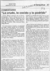 "Lo crudo, lo cocido y lo podrido"  [artículo] A. P. A.