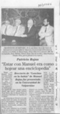 "Estar con Manuel era como hojear una enciclopedia"  [artículo].