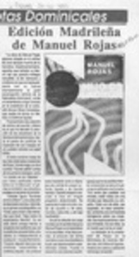Edición madrileña de Manuel Rojas  [artículo].