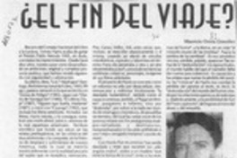 El fin del viaje?  [artículo] Mauricio Ostria González.