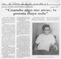 "Cuando algo me atrae, la poesía fluye sola"  [artículo].