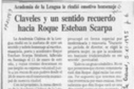 Claveles y un sentido recuerdo hacia Roque Esteban Scarpa  [artículo].