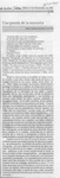 Una poesía de la memoria  [artículo] Juan carlos González Colville.