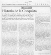 Historia de la Conquista  [artículo] Sergio Ramón Fuentealba.