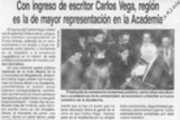 Con ingreso de escritor Carlos Vega, región es la de mayor representación en la academia  [artículo].