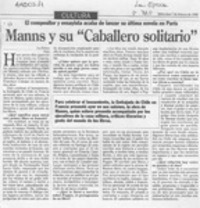 Manns y su "Caballo solitario"  [artículo].