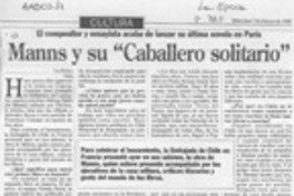 Manns y su "Caballo solitario"  [artículo].