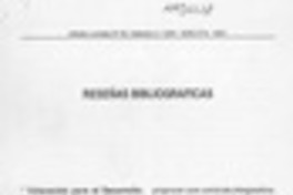 Reseñas bibliográficas  [artículo] Mirta Jara Abarzúa.