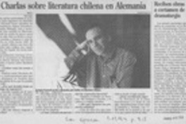 Charlas sobre literatura chilena en Alemania  [artículo] M. G.