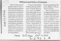 Mitterrand leía a Coloane  [artículo].