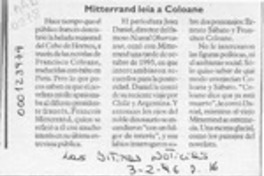 Mitterrand leía a Coloane  [artículo].