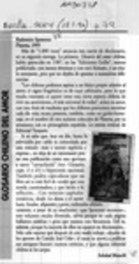 Glosario chileno del amor  [artículo] Soledad Bianchi.