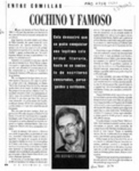 Cochino y famoso  [artículo] José Rodríguez Elizondo.