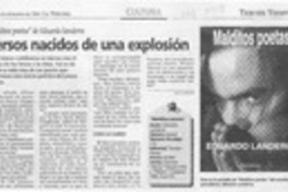 Versos nacidos de una explosión  [artículo] Hugo Infante.