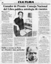 Ganador de Premio Consejo Nacional del Libro publica antología de cuentos  [artículo] Pamela Díaz.