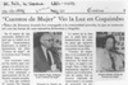 "Cuentos de mujer" vio la luz en Coquimbo  [artículo].