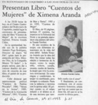 Presentan libro "Cuentos de mujeres" de Ximena Aranda  [artículo].