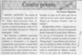 Cuatro poetas  [artículo] Ramón Riquelme.