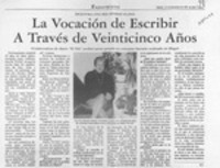 La vocación de escribir a través de veinticinco años  [artículo] K. L.