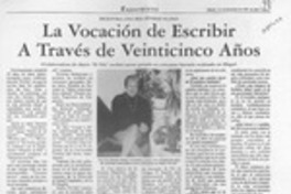 La vocación de escribir a través de veinticinco años  [artículo] K. L.