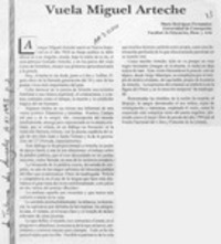 Vuela Miguel Arteche  [artículo] Mario Rodríguez Fernández.