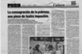 La consagración de la pobreza, una pieza de teatro imposible  [artículo] Paulina Leiva M.