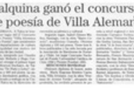 Talquina ganó concurso de poesía de Villa Alemana  [artículo].