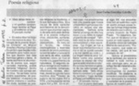 Poesía religiosa  [artículo] Juan Carlos González Colville.