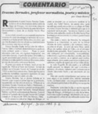 Erasmo Bernales, profesor normalista, poeta y músico  [artículo] Omar Monroy.