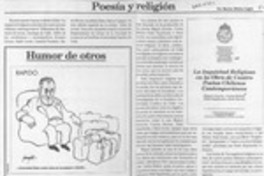 Poesía y religión  [artículo] Marino Muñoz Lagos.