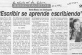 "Escribir se aprende escribiendo"  [artículo] Wilfredo Santoro C.