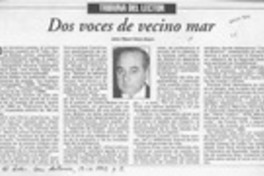 Dos voces de vecino mar  [artículo] Jaime Miguel Gómez Rogers.